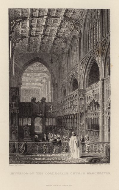 Interior of the Collegiate Church in Manchester by Thomas Allom